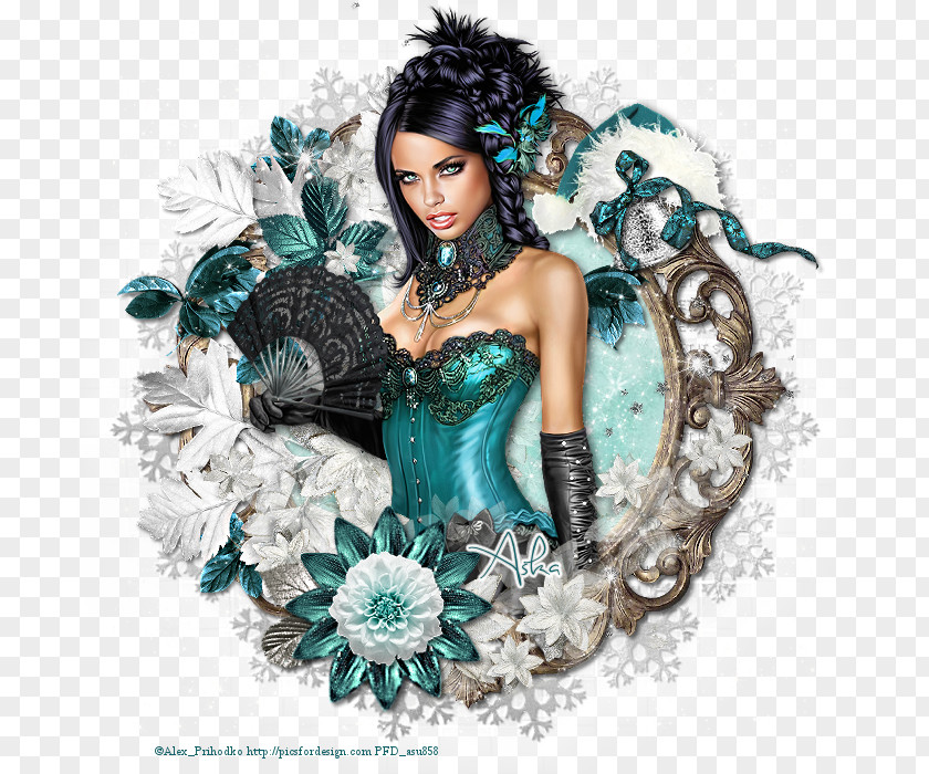 Woman Design Teal PNG