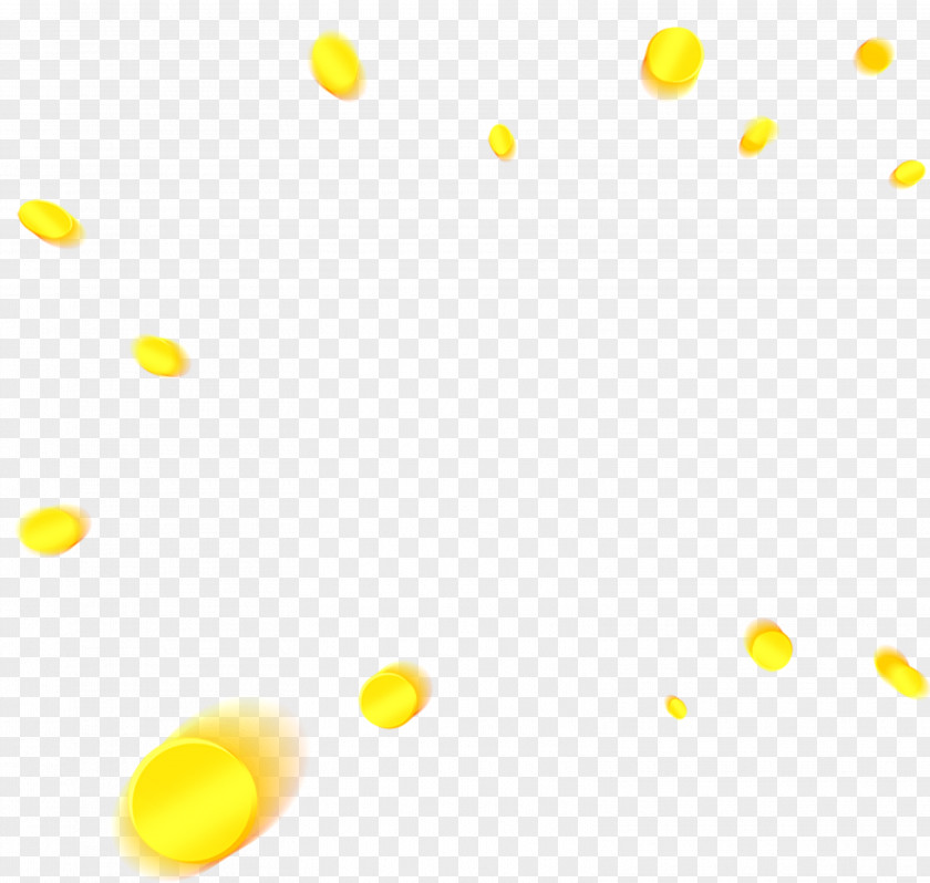 Cartoon Gold Coin Splashing Material Yellow Area Pattern PNG