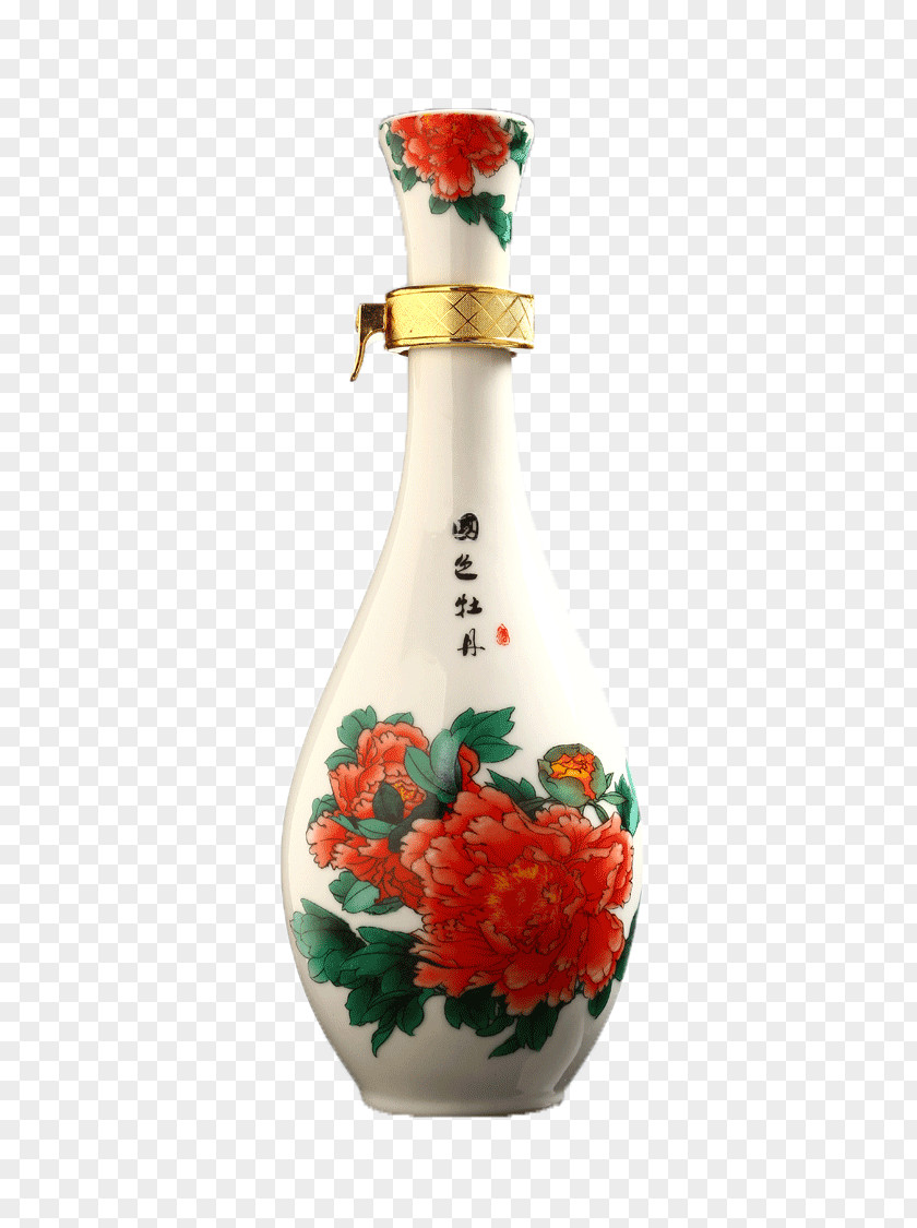 Chinese Dukang Wine Classic Red Peony Moutan PNG