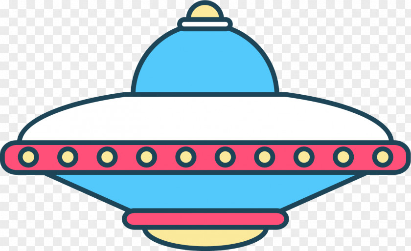 Hand Painted Colorful Spaceship UFO Spacecraft Clip Art PNG