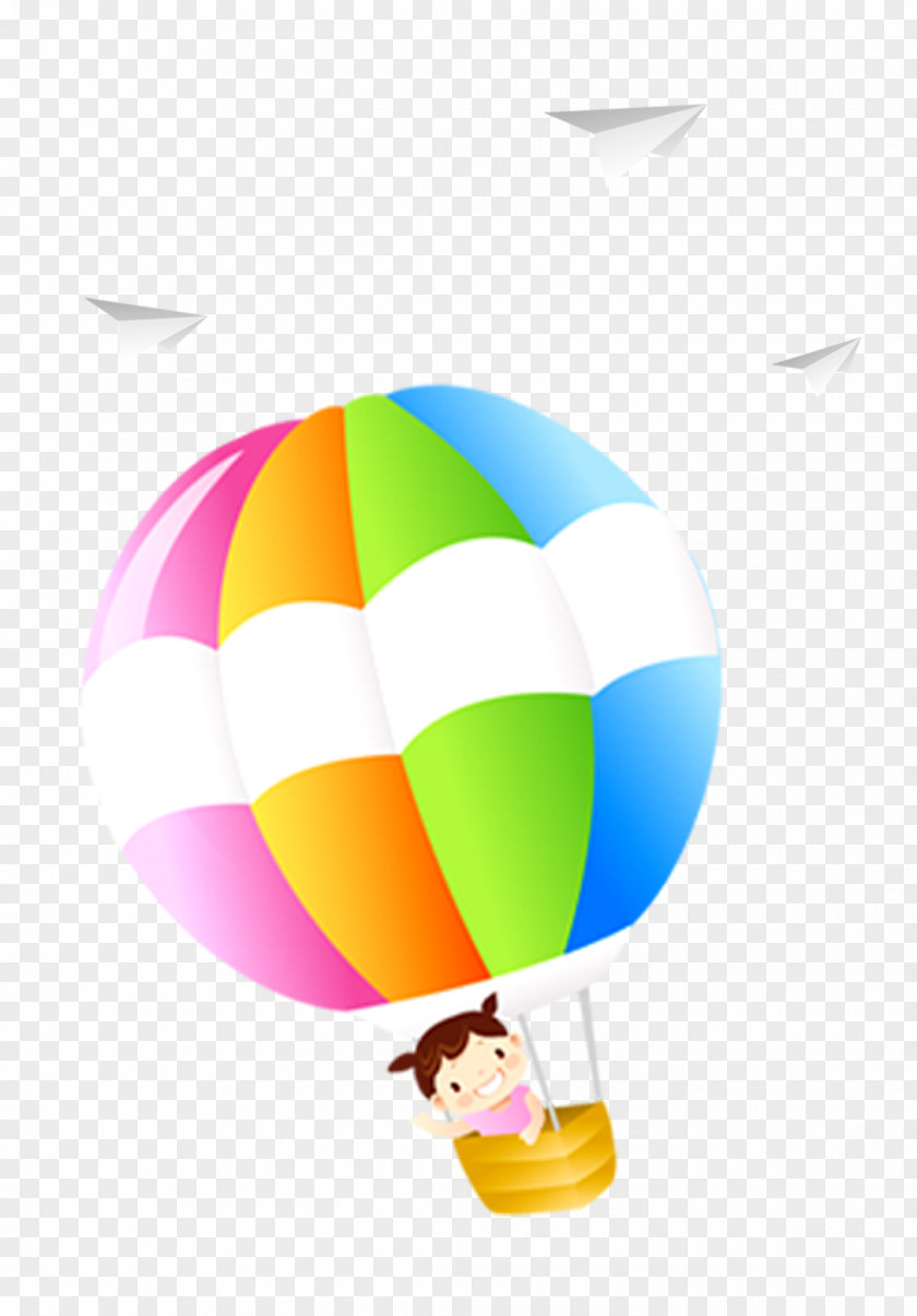 Flying Cartoon Hot Air Balloon Flight Airplane PNG
