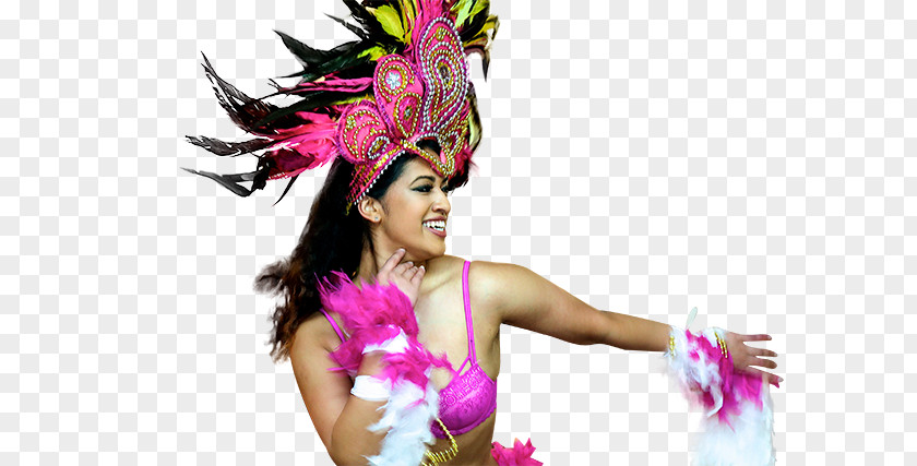 Rio Carnival Dancers Pink M Feather RTV Hair Cruise Line PNG