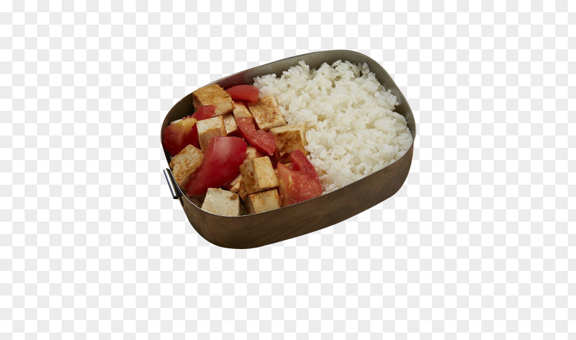 Tomato Fried Tofu Bento Mapo Doufu Vegetarian Cuisine PNG