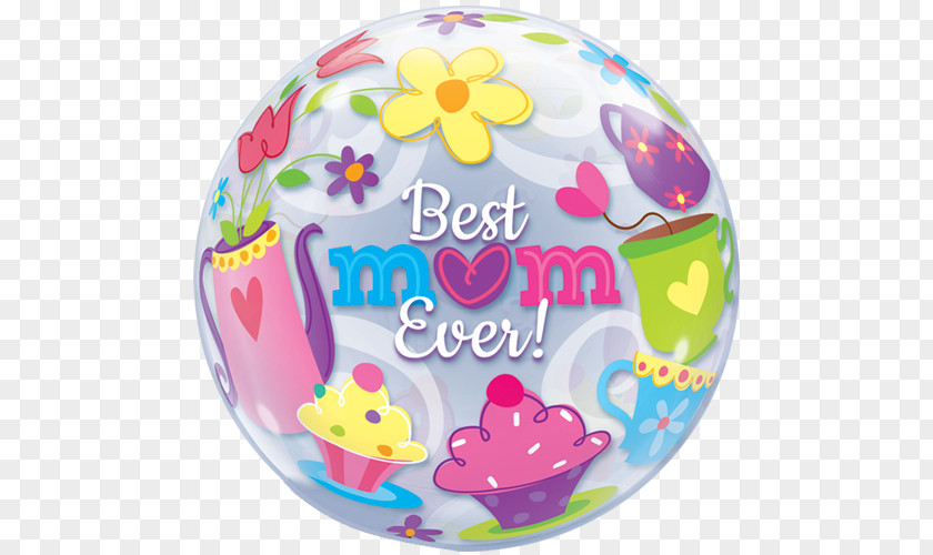 Double Bubble Tea Cup Gas Balloon Mother's Day Gift PNG