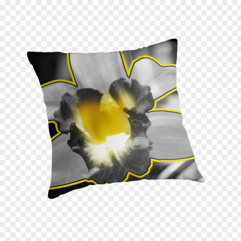 Pillow Throw Pillows Cushion Yellow White PNG