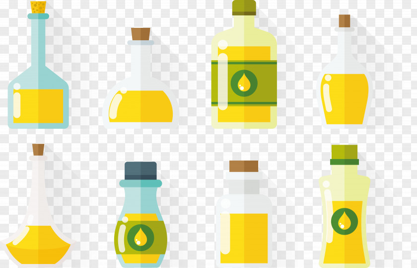 Various Packaging Vector Vegetable Oils Orange Juice Glass Bottle Oil PNG