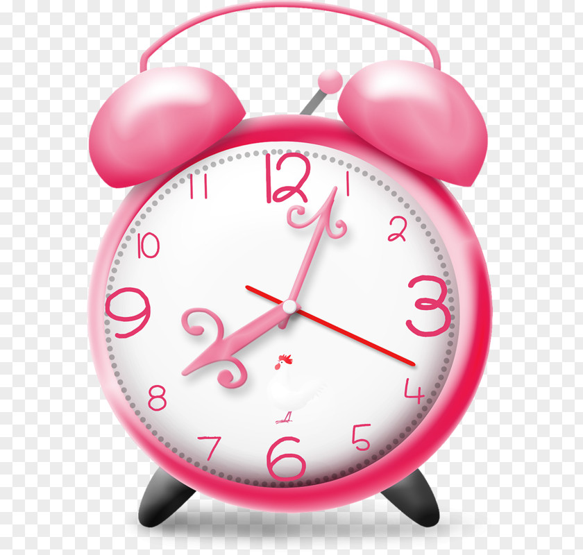 Pink Alarm Clock Cuckoo Clip Art PNG