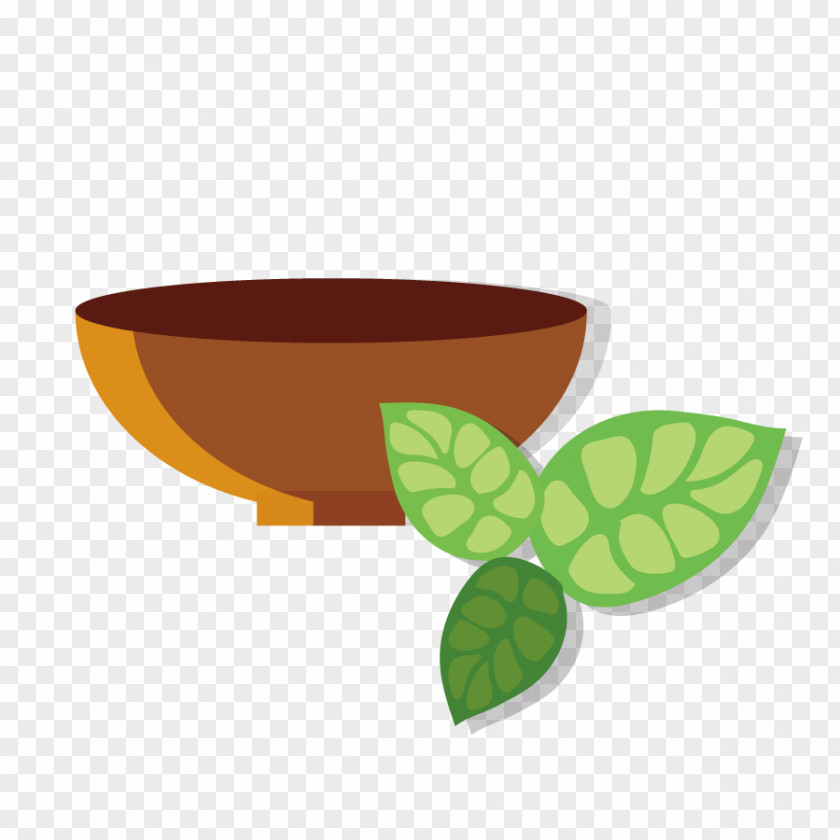 Vector Container Bowl Leaf Clip Art PNG