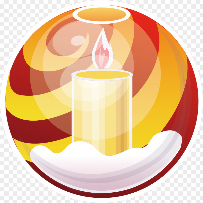 Yellow Candle Vector Christmas Clip Art PNG