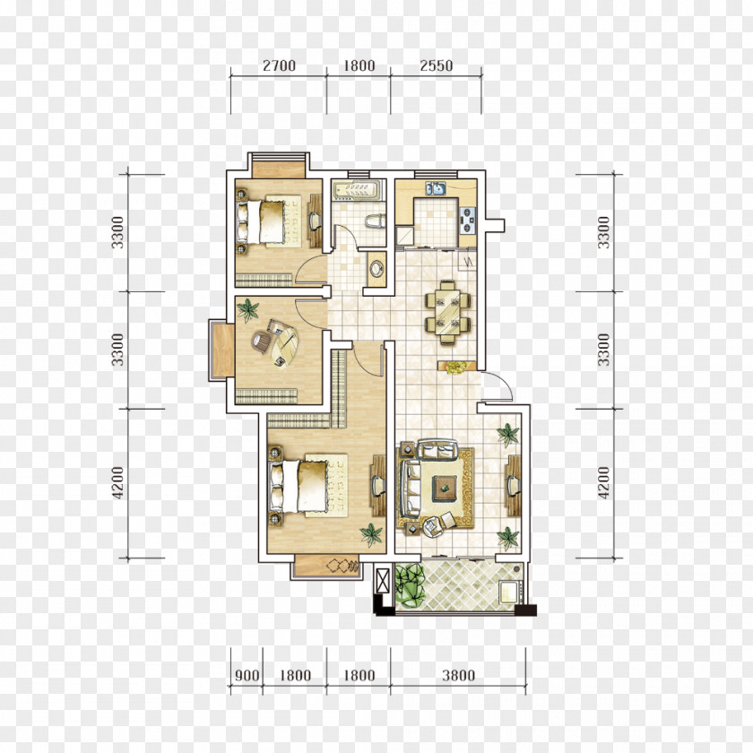 Home Improvement Renderings Stylish Three-bedroom Size Chart Template House Painter And Decorator PNG