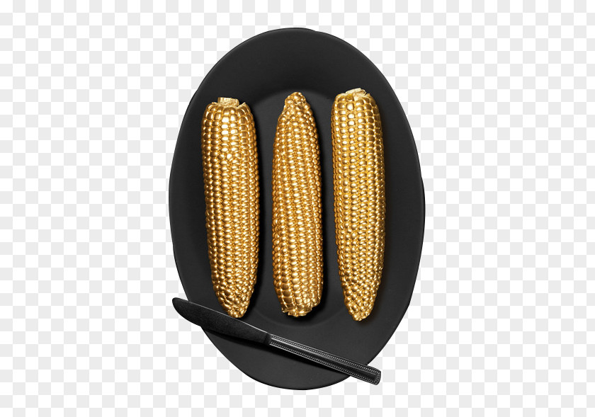 Golden Corn Maize On The Cob Gold PNG