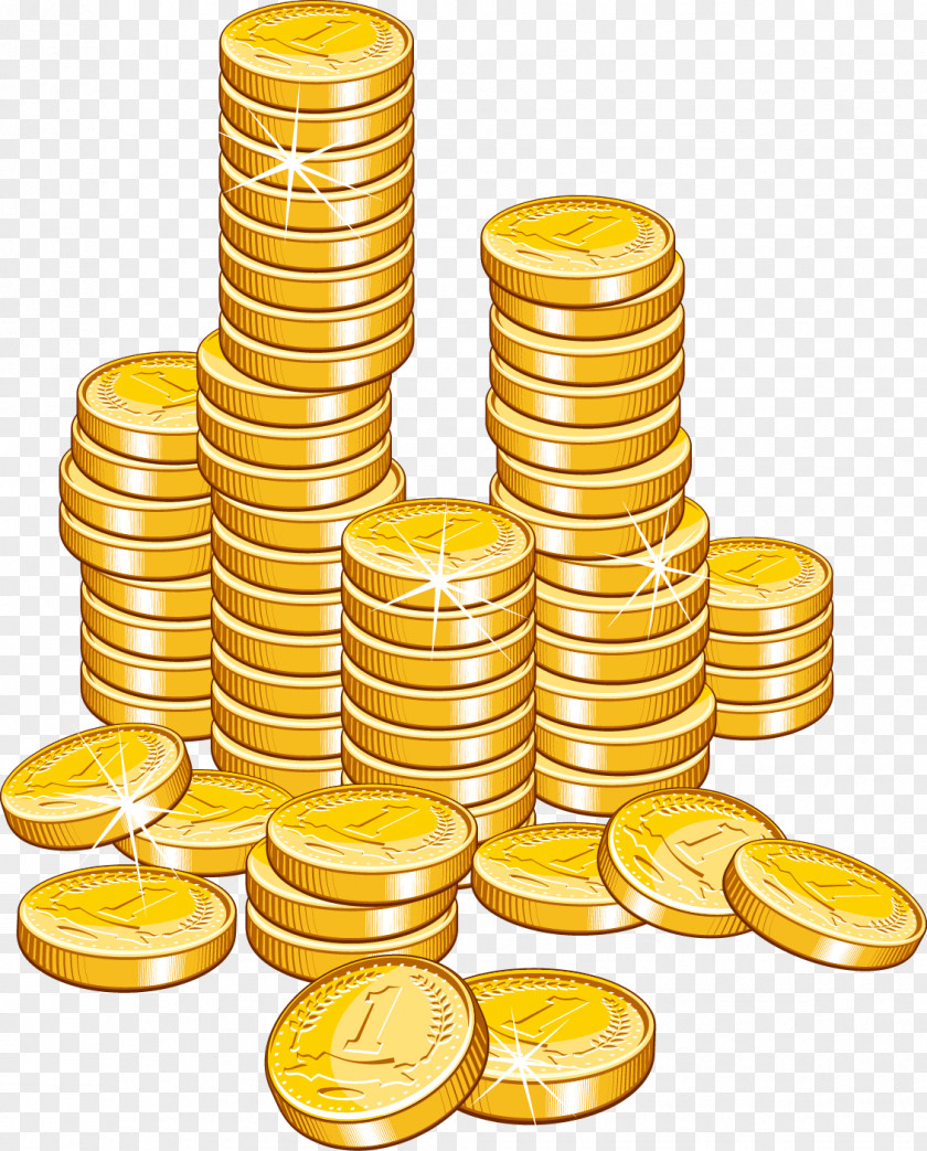 Pile Of Gold Coins Vector Material Coin Free Content Clip Art PNG
