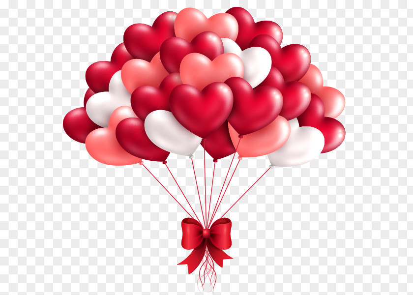 Red Balloon Heart-Shaped Balloons Birthday Valentine's Day PNG