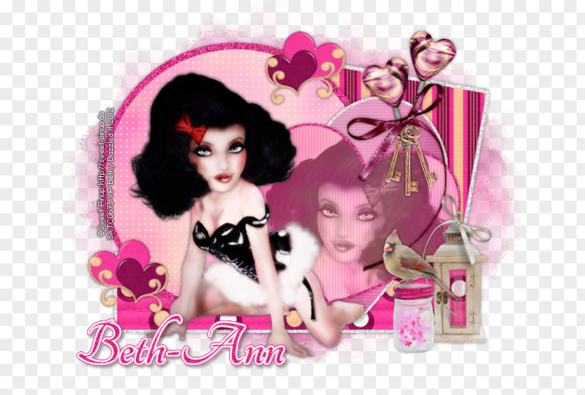 Doll Love Valentine's Day Pink M PNG