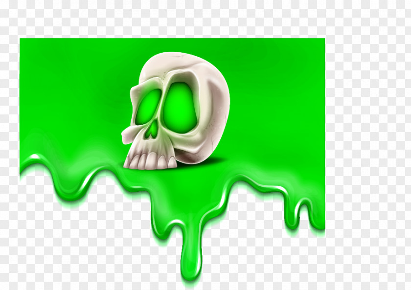 Green Skull Design Vector Material Pigment Download PNG