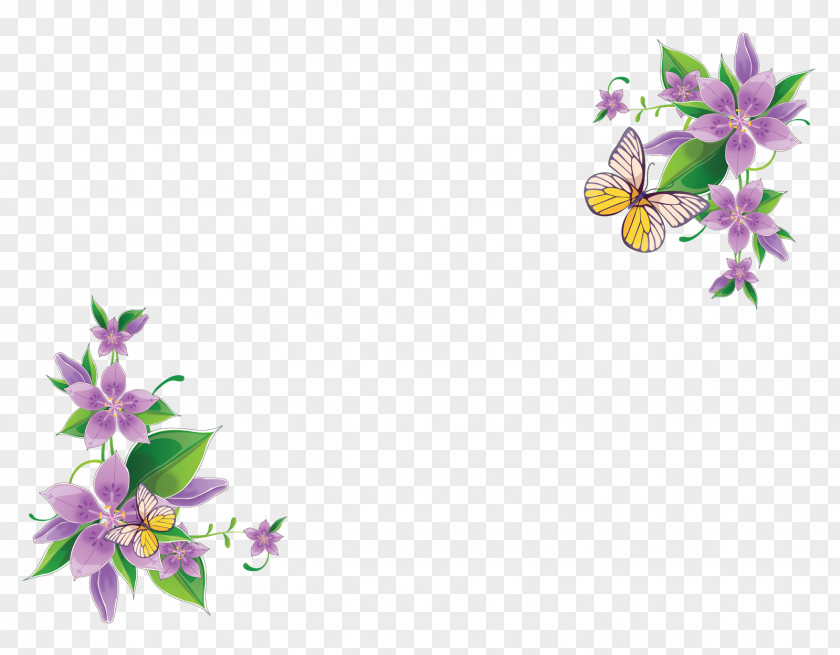 Flower Border Flowers Floral Design Purple Clip Art PNG