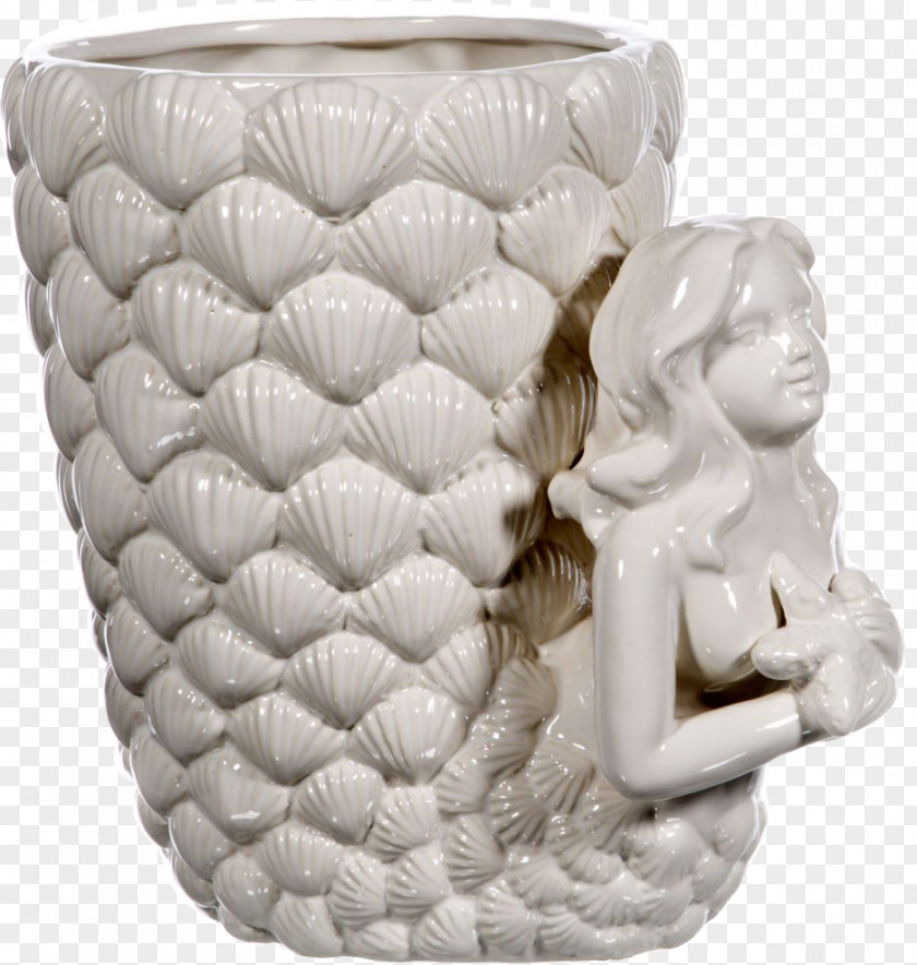 Mermaid Flowerpot Ceramic Figurine Vase PNG