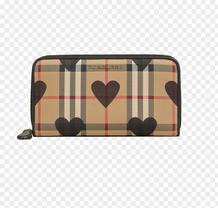Burberry Check Pattern Full Zipper Wallet HQ Handbag PNG