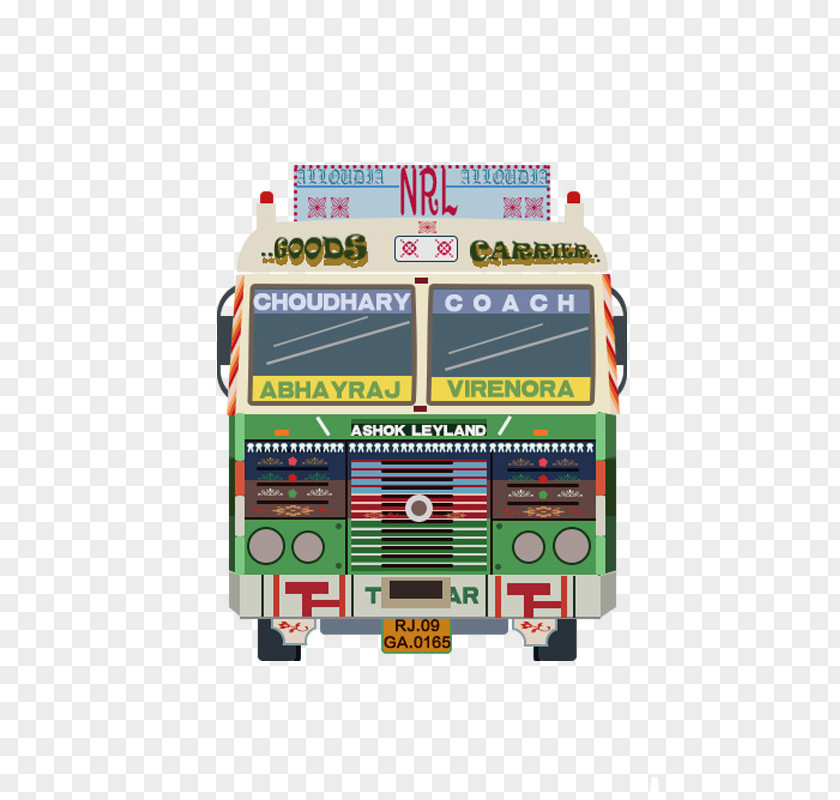 Indian-style Bus India Designer PNG