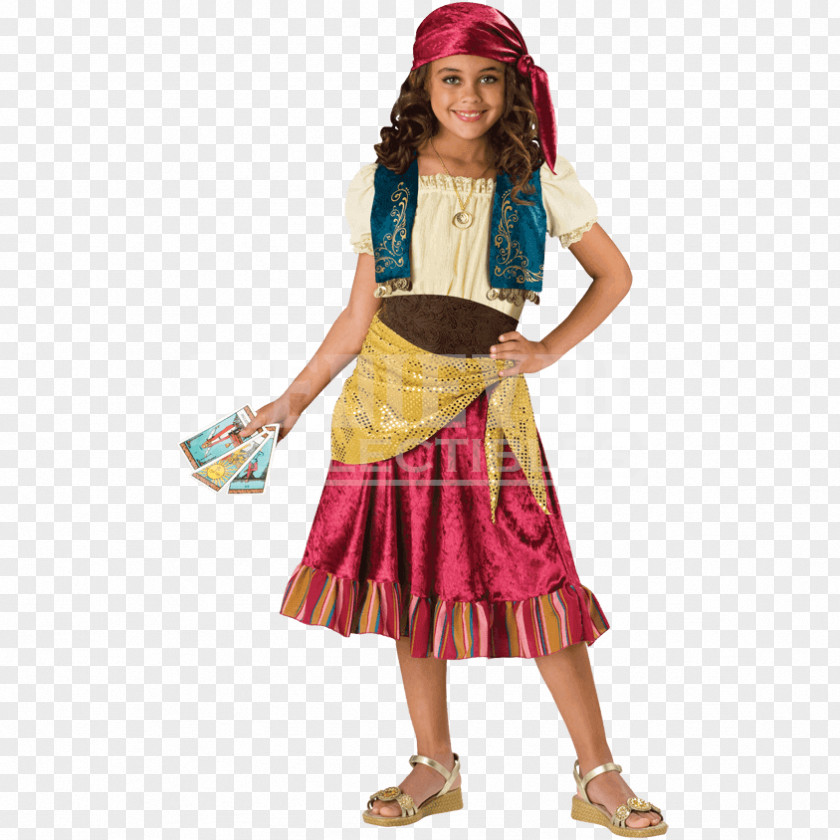 Medieval Female Halloween Costume Romani People Fortune-telling Child PNG