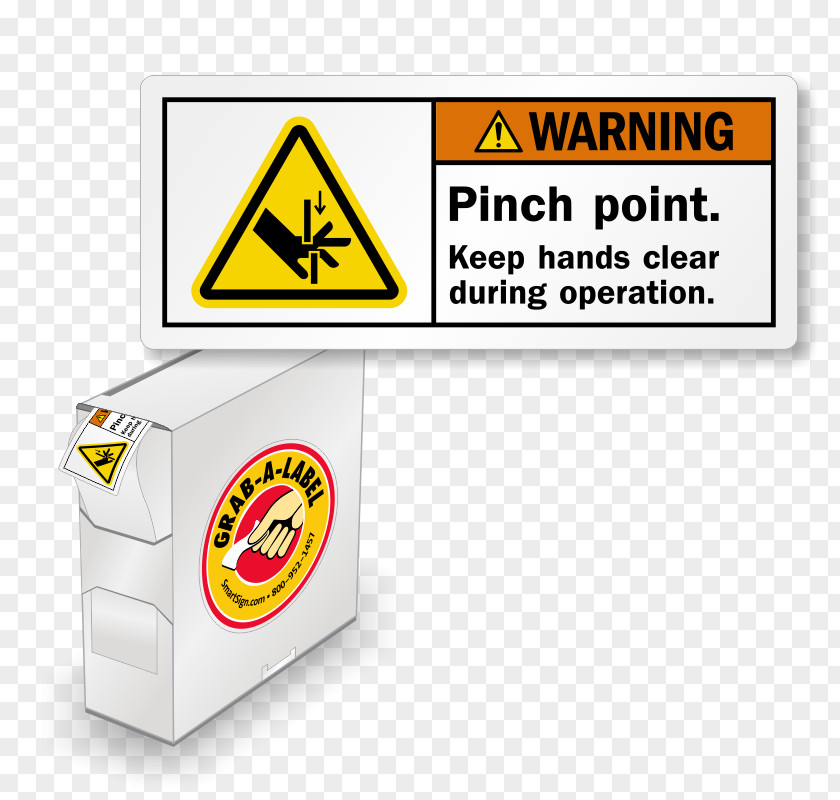 Pinch Warning Label Safety Sign PNG