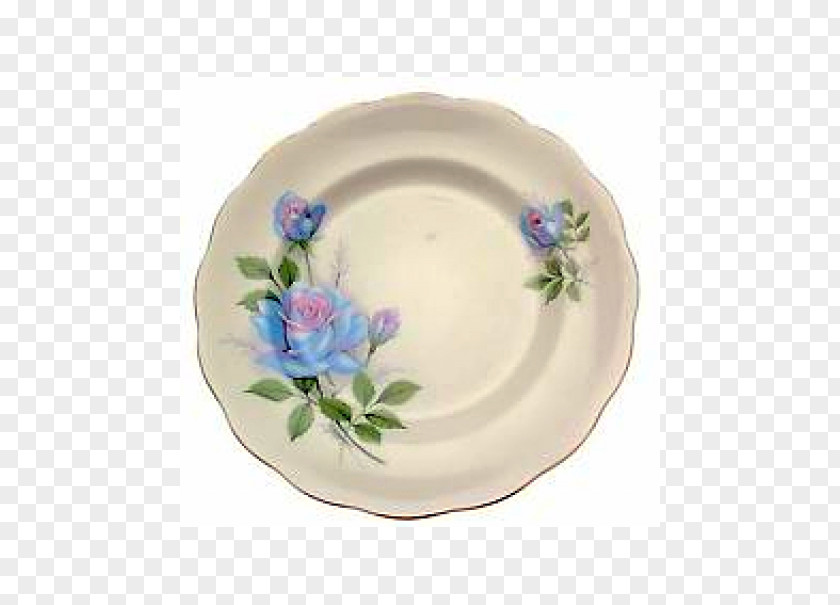 Cake Plate Platter Porcelain Cobalt Blue Tableware PNG