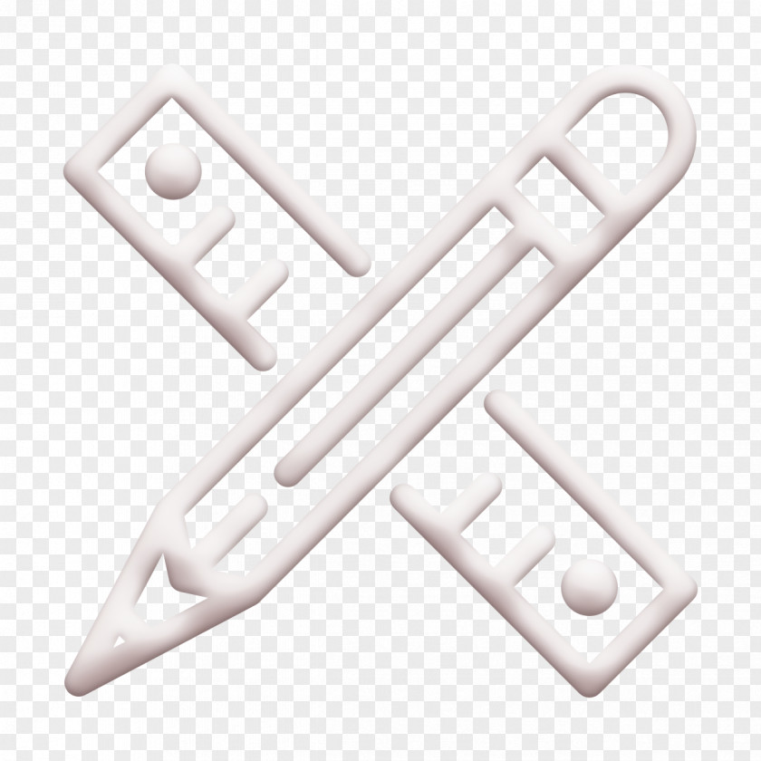 Carpentry Icon Pencil And Ruler Crossed Print PNG