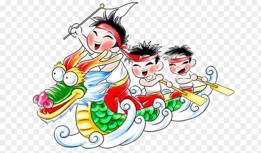 Cartoon Dragon Boat Zongzi Festival Clip Art PNG