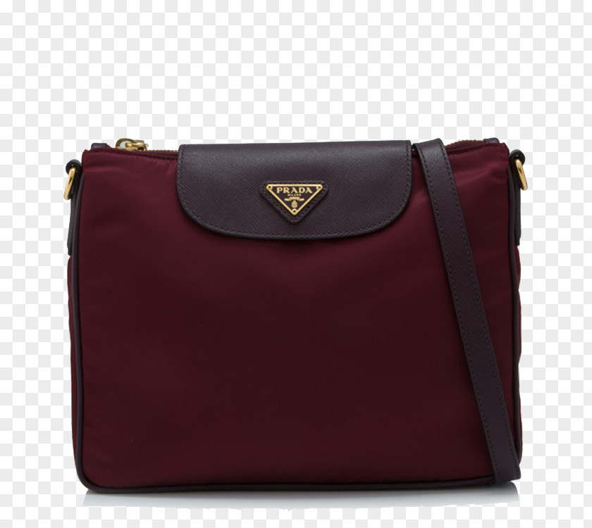 Prada Women Messenger Bag Handbag Leather Strap PNG