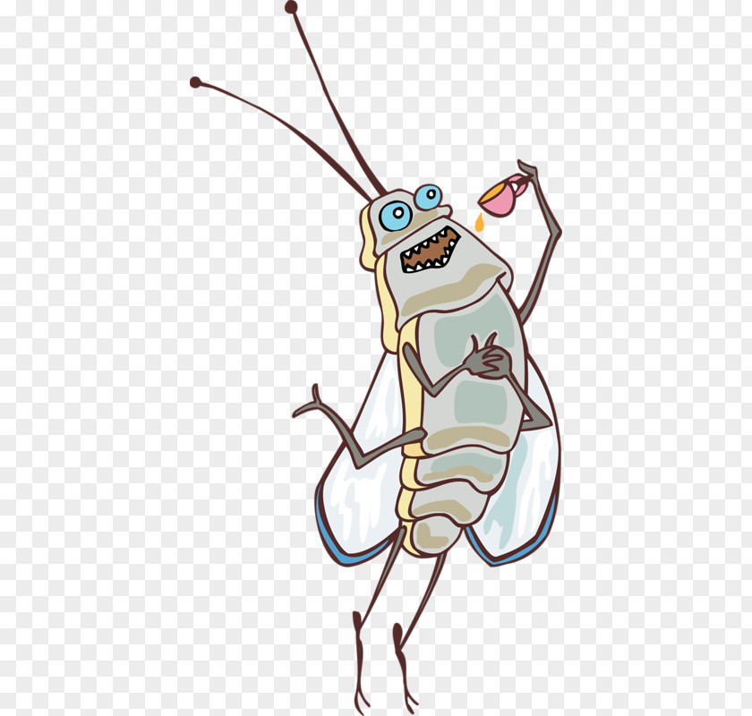 Cartoon Insects Insect Little Fly So Sprightly Cockroach Clip Art PNG