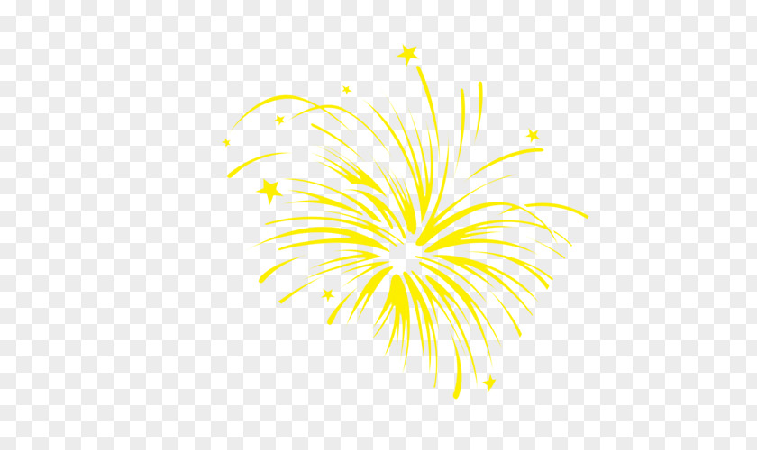 Fireworks Picture Painted Yellow PNG