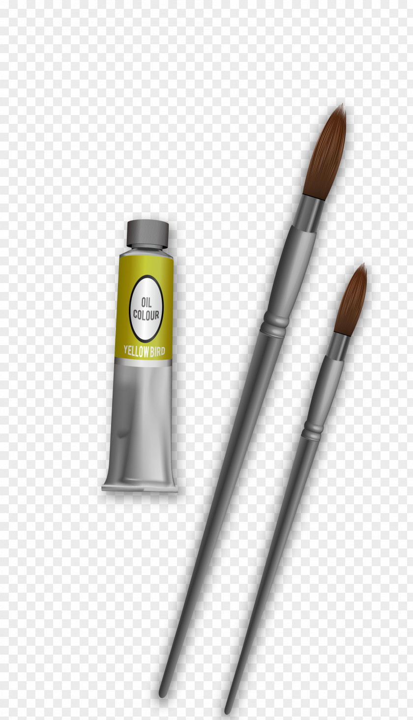 Vector Cartoon Brush Pen Supplies Oil Painting PNG