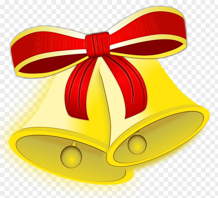 Yellow Red Ribbon Bell Symbol PNG