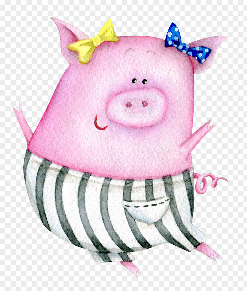 Cartoon Pig Piglet Domestic Birthday Greeting Card Illustration PNG