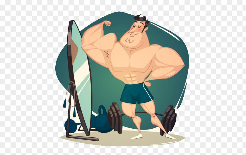 Muscular Workout Dumbbell Muscle Cartoon Physical Fitness PNG