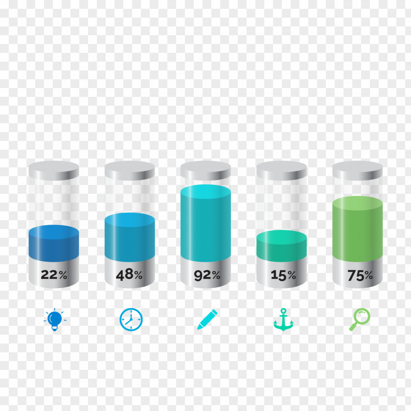 Vector Power Scale Cylinder Bar Chart Diagram PNG