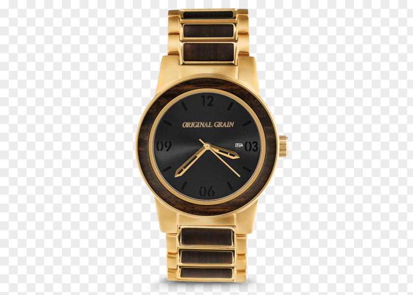 Watch Wood Ebony Gold Brand PNG