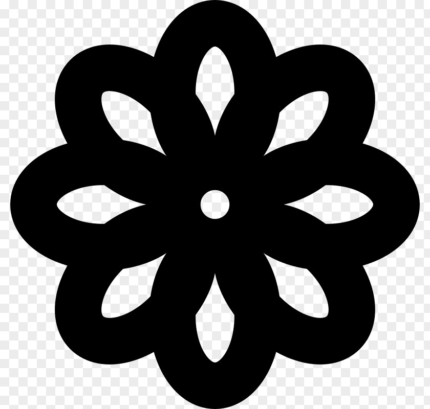 Flower Black And White Clip Art PNG