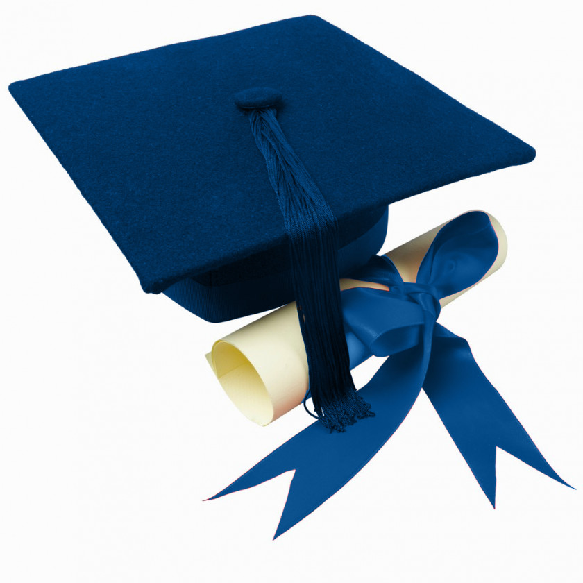 Graduation Square Academic Cap Ceremony Blue Clip Art PNG