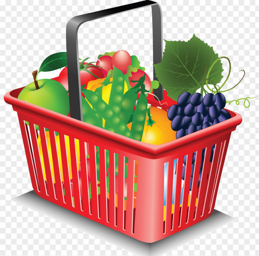 Vegetable And Fruit Organic Food Basket Supermarket PNG