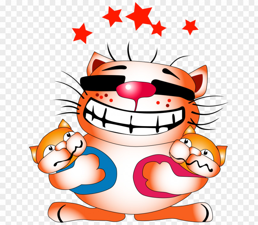 Cartoon Cat Shape Slander Tiger Drawing PNG