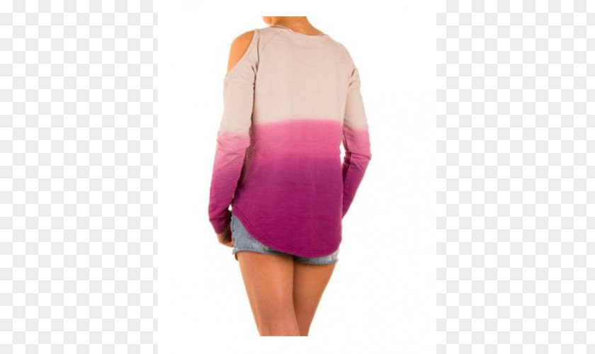 Pink Ombre Sleeve Shoulder M Bluza Blouse PNG