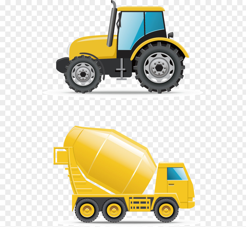 Vector Concrete Mixer Truck Heavy Equipment Architectural Engineering Car PNG