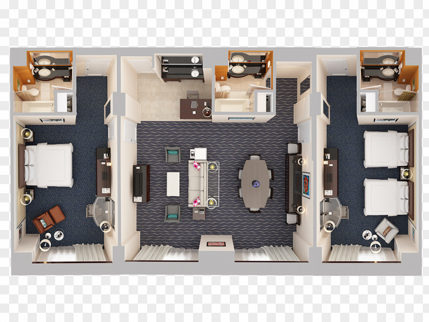 Hotel 3D Floor Plan Suite House PNG