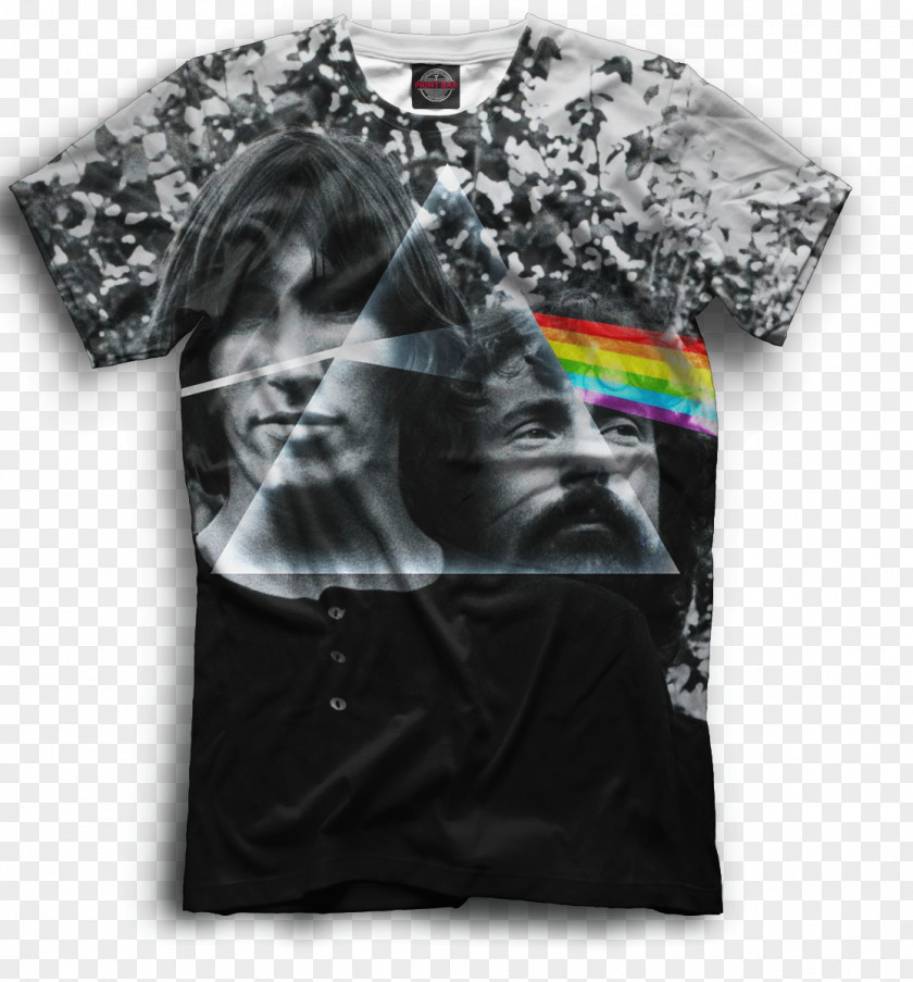 T-shirt Pink Floyd Bw Poster 24x36 The Dark Side Of Moon Sleeve PNG