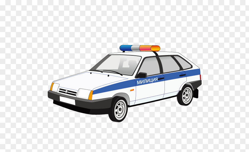 2017 Painted White Police Car VAZ-2106 PNG