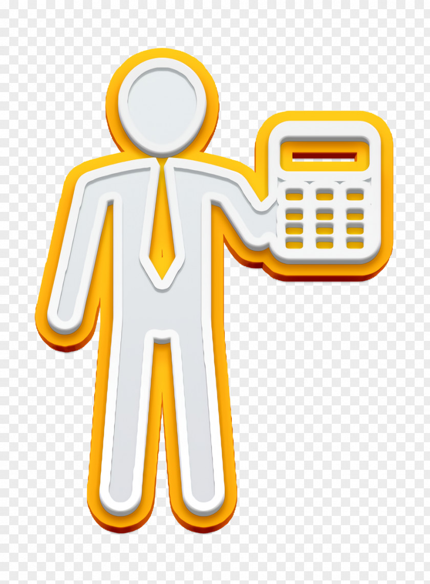 Business Icon Humans Resources Businessman Showing Calculator PNG