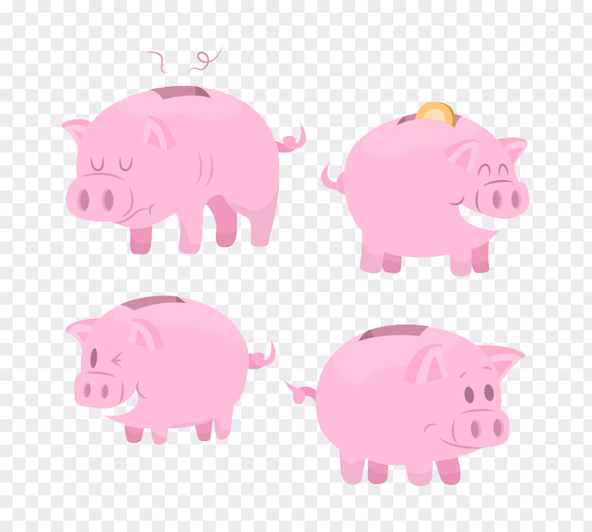 Creative Cartoon Pig Piggy Bank Domestic PNG