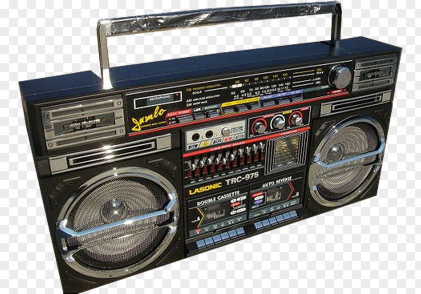 Ghetto Blaster Boombox 1980s Lasonic Compact Cassette Radio PNG