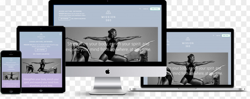 Experience Yoga Classes Website Development Responsive Web Design World Wide Mockup PNG
